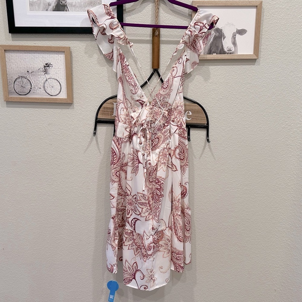 New! Cupshe Boho Mini Dress Paisley Print Size Medium - Picture 9 of 16